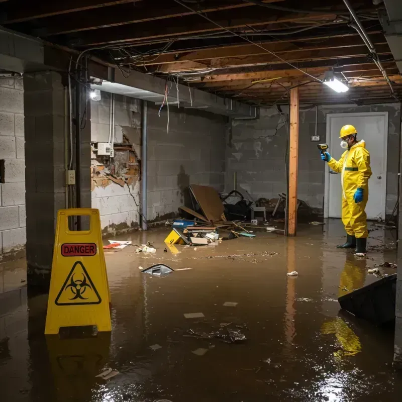 Flooded Basement Electrical Hazard in Crisfield, MD Property